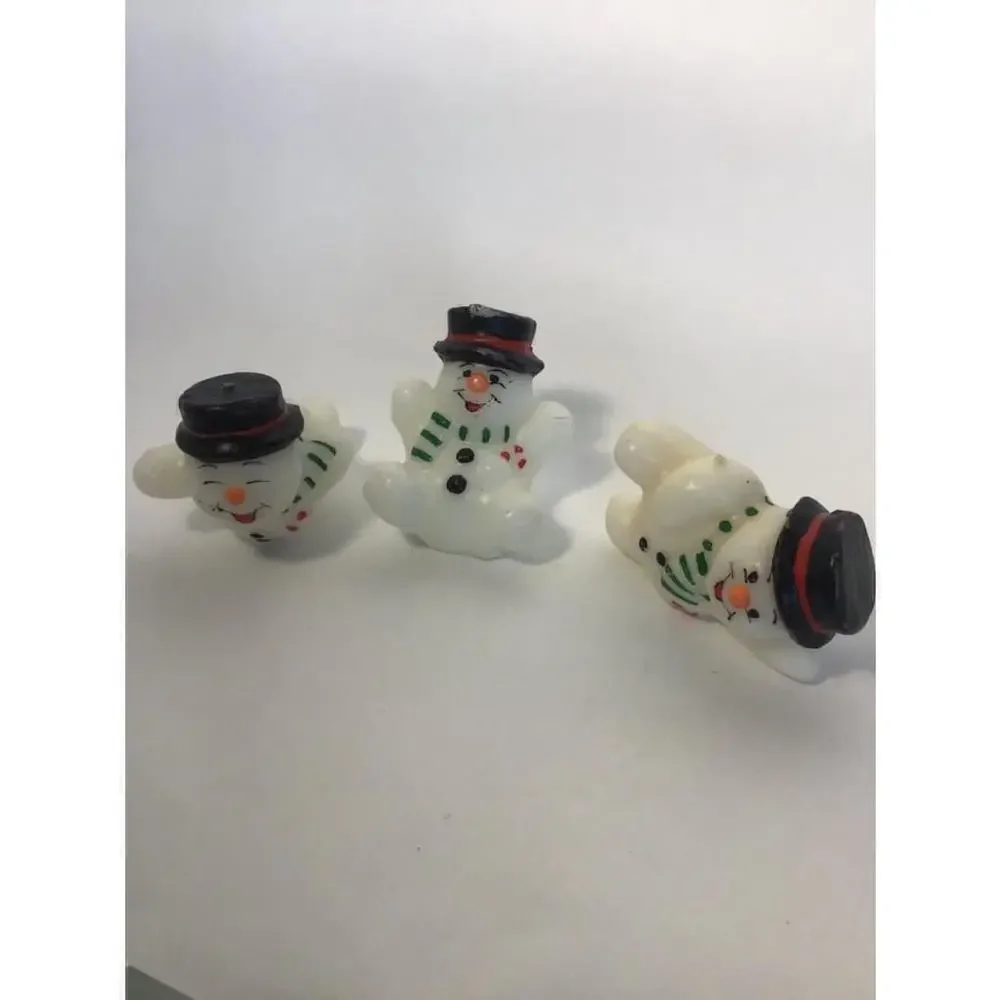 Vintage Snowman Candles set of 3